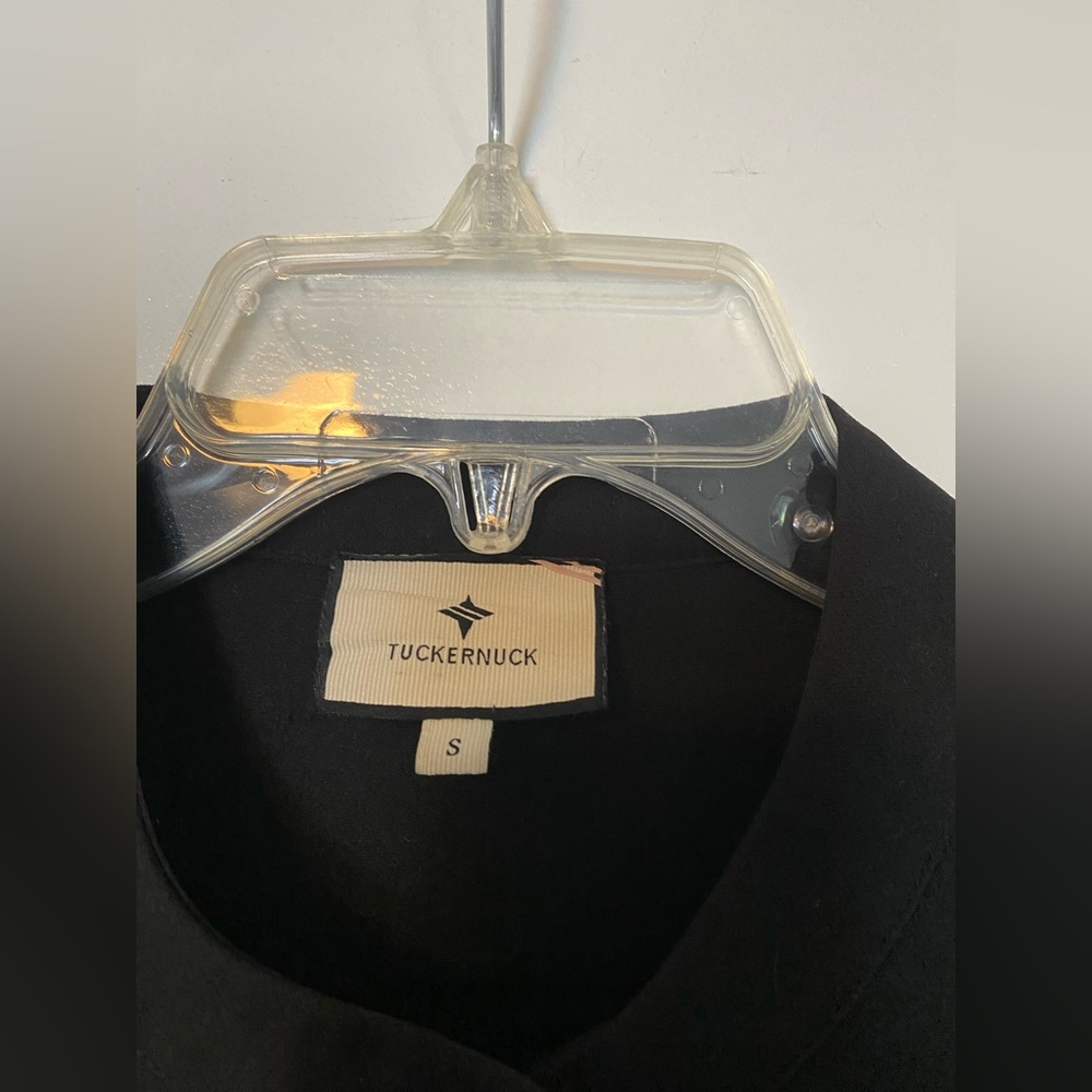 Tuckernuck Black Stretch Crepe Royal Shirt Dress 3/4 Sleeves- Small - Picture 7 of 16
